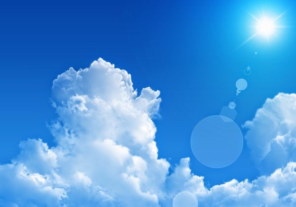 Фон облака и солнце
