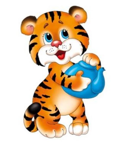 Тигренок на белом фоне