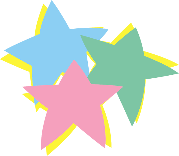 Цветные звездочки на прозрачном фоне