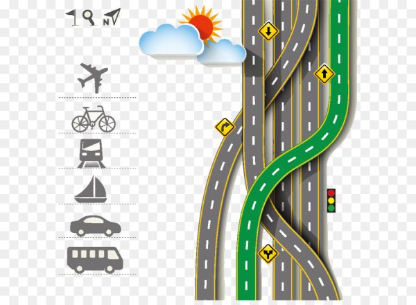 Векторная дорога с машинками