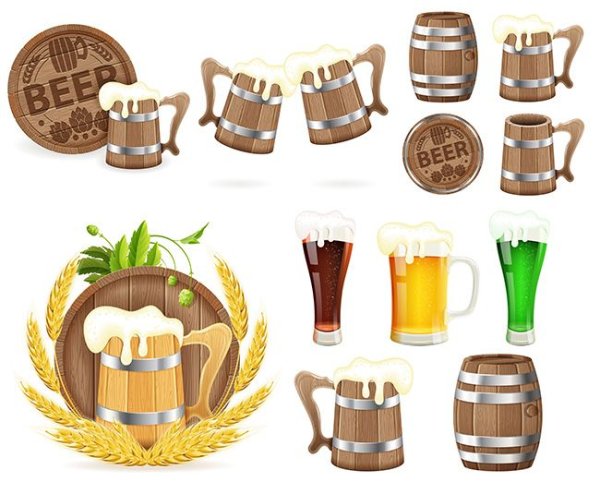 Пивные бочки клипарт