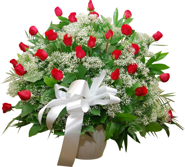 Букет цветов на прозрачном фоне