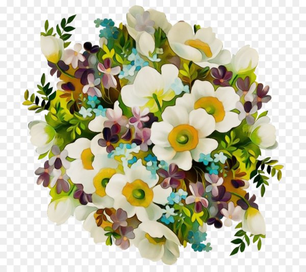 Букет цветов на прозрачном фоне