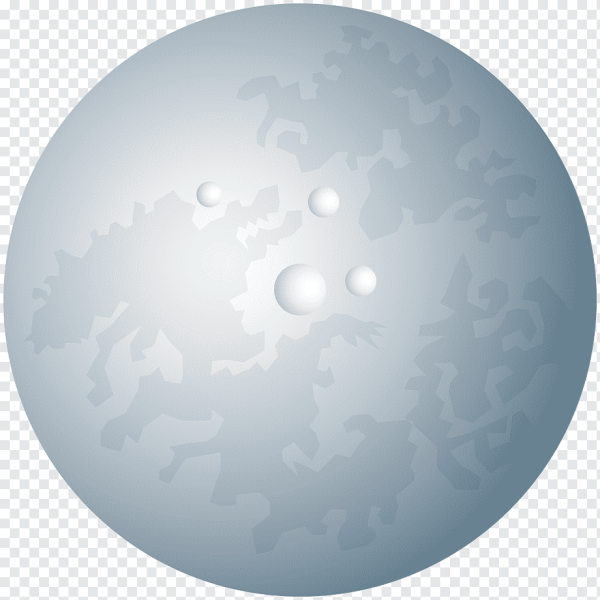 Мультяшная Луна на прозрачном фоне