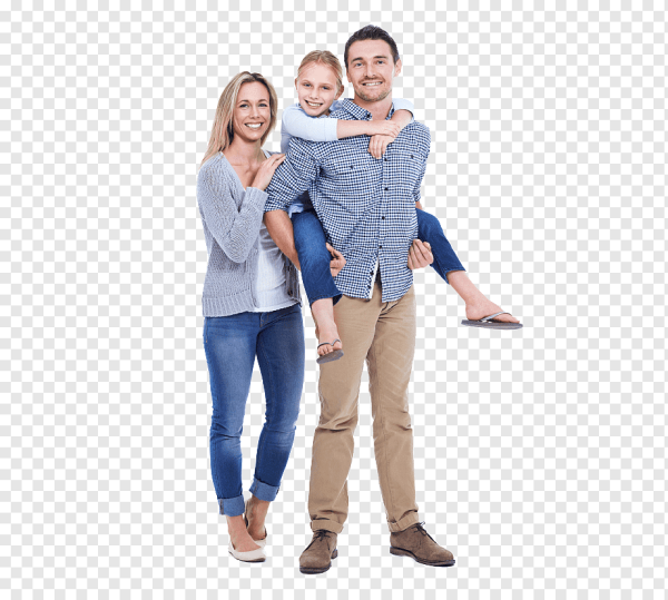 Семья на белом фоне