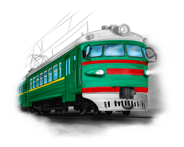 Электровоз на белом фоне