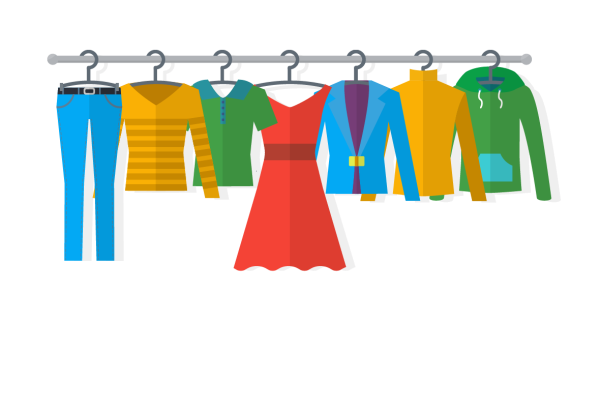 Одежда на вешалке на прозрачном фоне