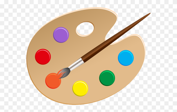 Палитра красок на белом фоне