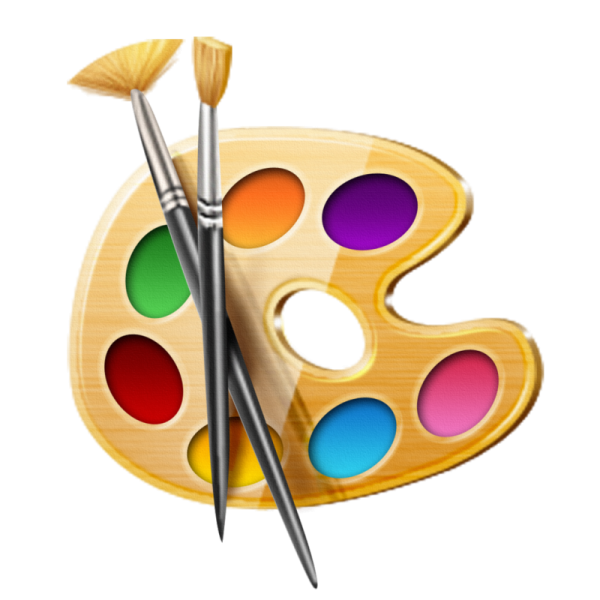 Палитра с кисточкой