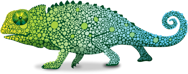Хамелеон на прозрачном фоне