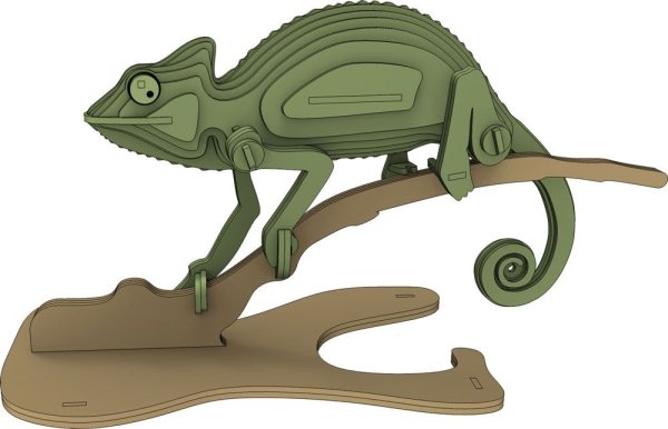 3д пазл хамелеон