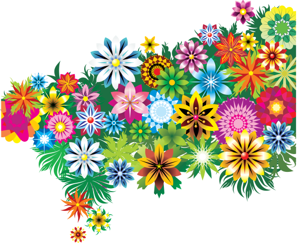 Цветы мультяшные