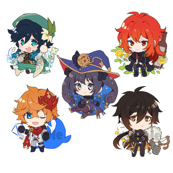 Чиби герои Геншин