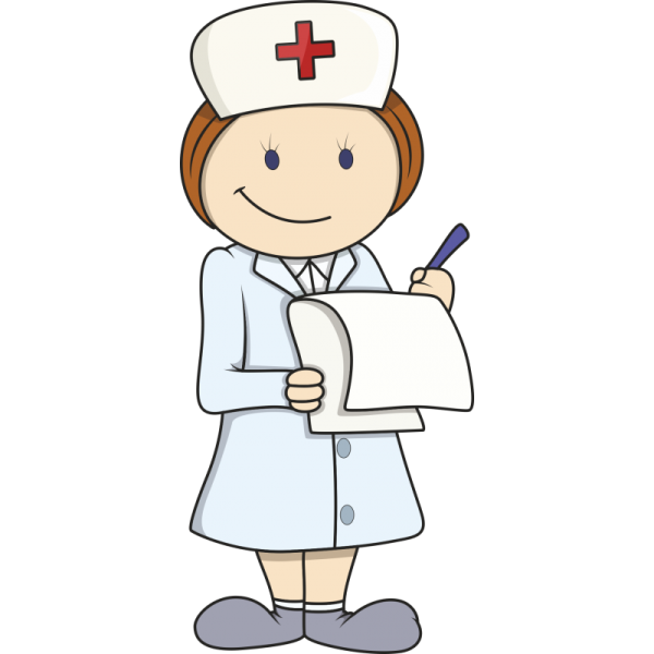 Медсестра на белом фоне