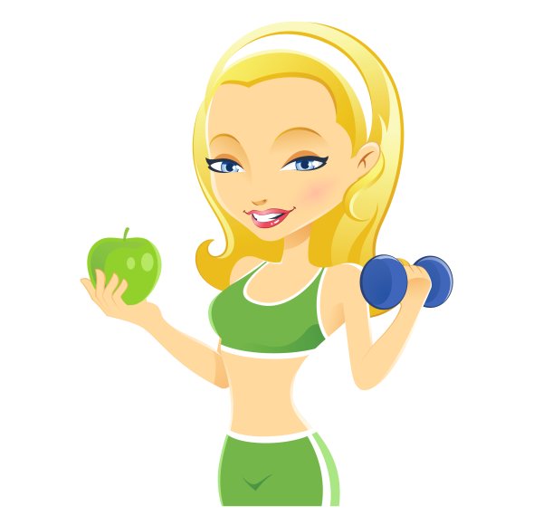 Мультяшные девочки фитнес