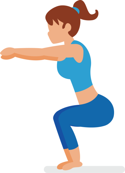 Человечек занимается спортом