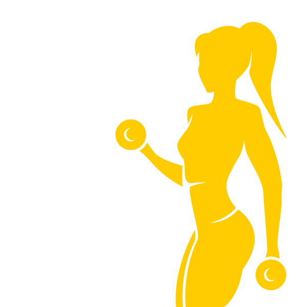 Силуэт девушки с гантелями