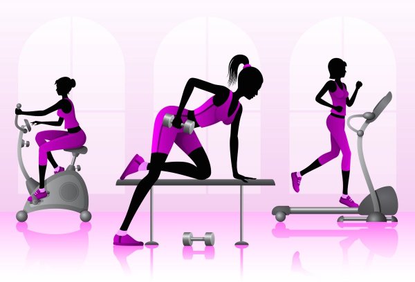 Иллюстрация тренажерный зал