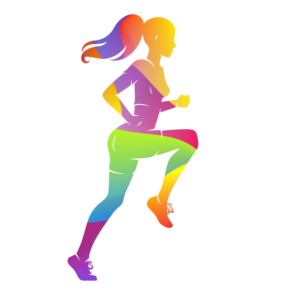 Бег на белом фоне