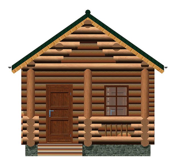 Векторный домик из сруба