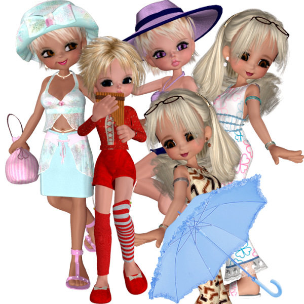 Куколки 3d на прозрачном фоне