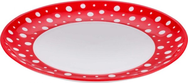 _Тарелка м7029 горошек d260мм бело-голубой