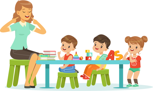 Воспитатель на белом фоне