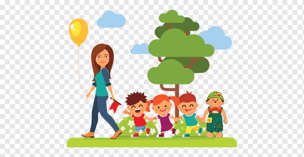 Воспитатель с детьми вектор