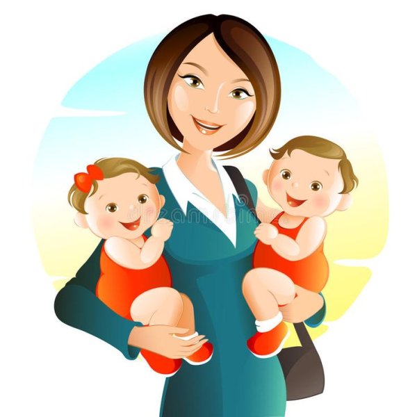 Мама с ребенком мультяшные