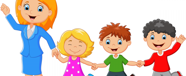 Педагог и дети мультяшные