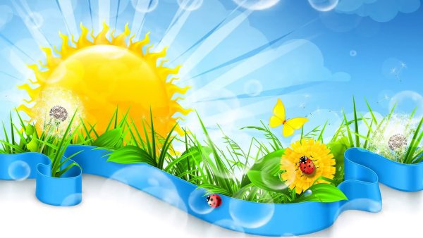 Летний фон с солнышком