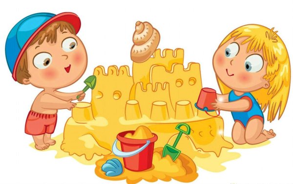 Дети в песочнице вектор