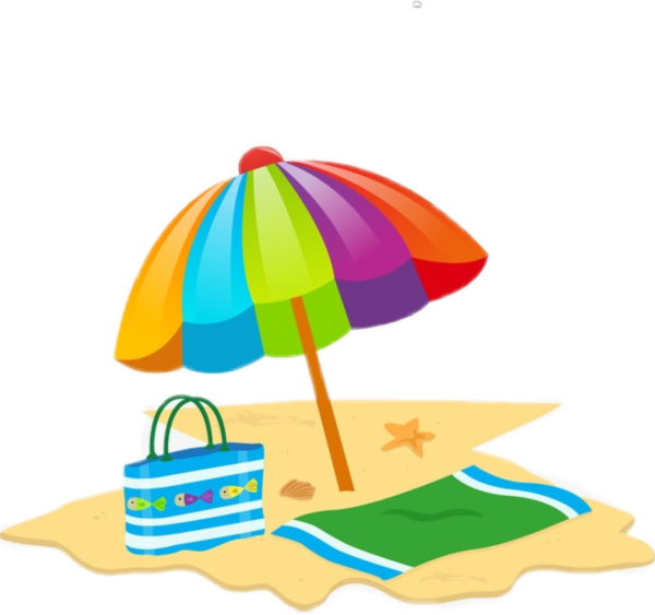 Пляжный зонт на прозрачном фоне