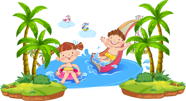 Дети летом мультяшная