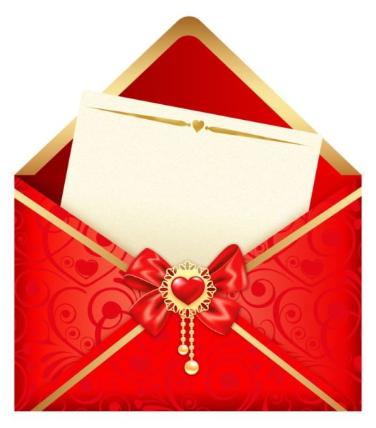 Открытый красивый конверт