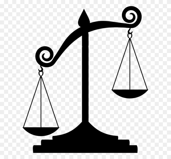 Чаша весов на белом фоне