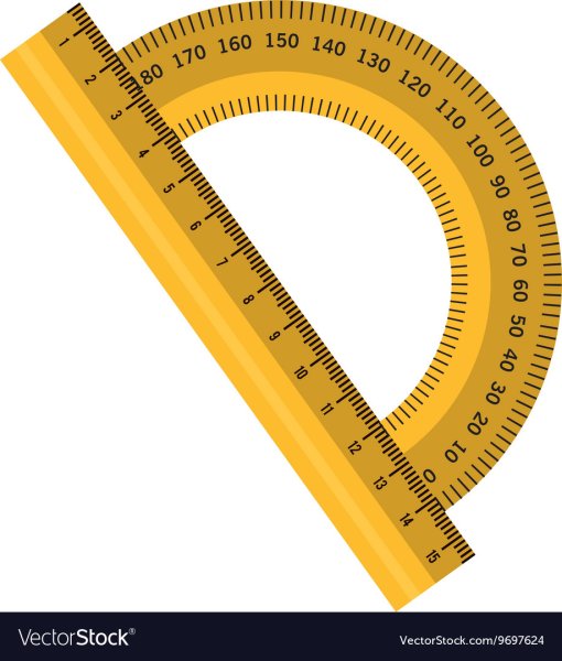 Транспортир линейка вектор