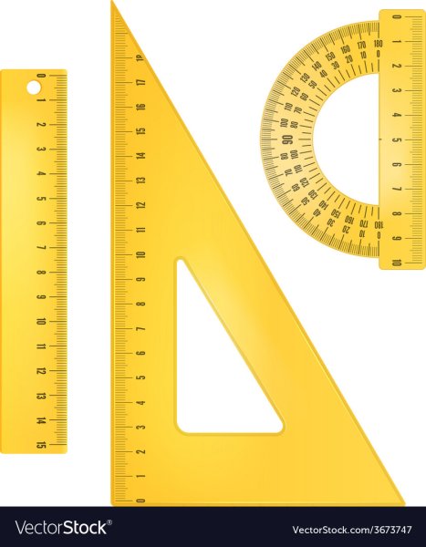 Транспортир линейка вектор