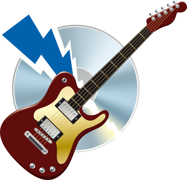 Электрогитара на прозрачном фоне
