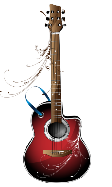 Гитара на прозрачном фоне