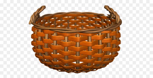 Плетеная корзина на прозрачном фоне