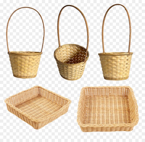 Плетеная корзинка на прозрачном фоне