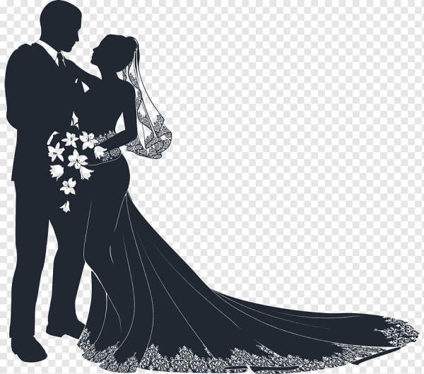 Силуэт жениха и невесты