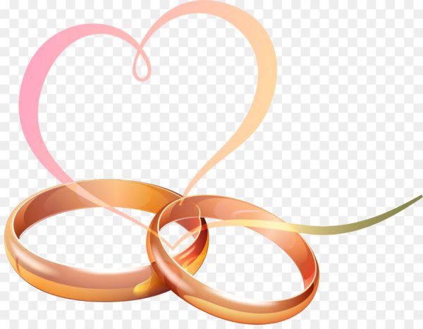 Свадебные кольца на прозрачном фоне