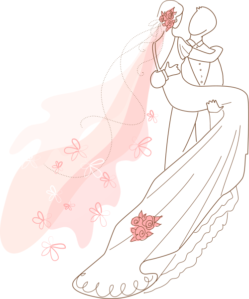 Жених и невеста иллюстрация