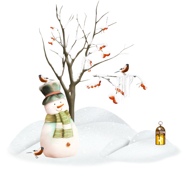 Зима на прозрачном фоне