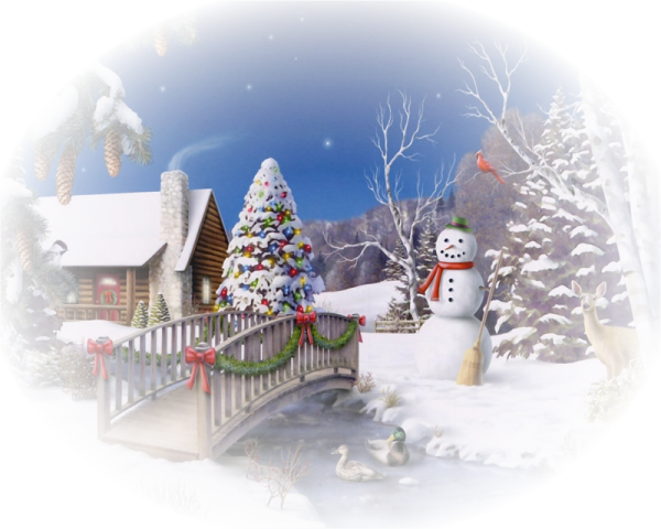 Новогодний пейзаж для фотошопа