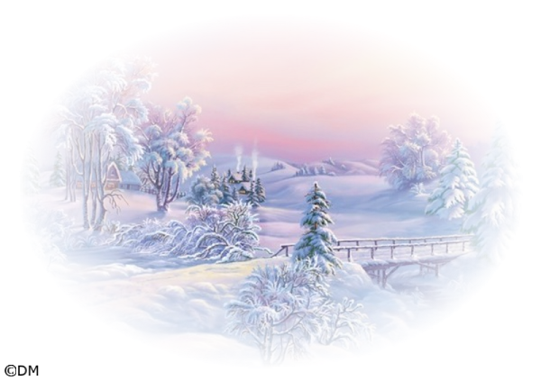 Новогодние пейзажи на прозрачном фоне