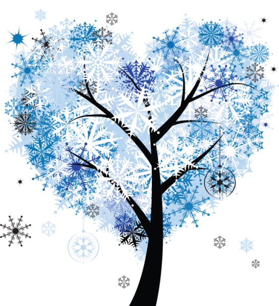 Дерево со снежинками