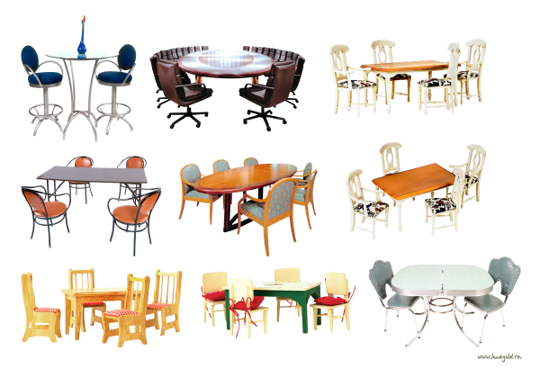 Стол и стулья для кафе с прозрачным фоном